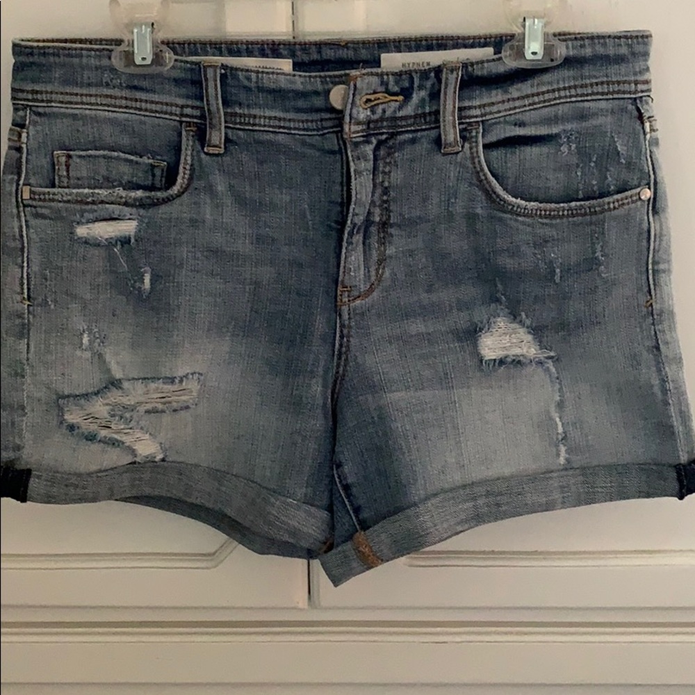 Pilcro mid rise jean shorts